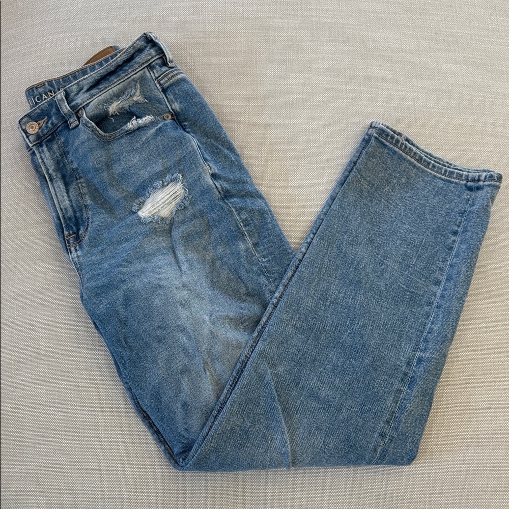 American Eagle Outfitters Light Blue Relaxed Jeans Mom Straight leg